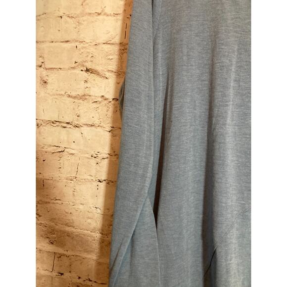 Strazzi Tunic Top Womens Large Slate Blue Asymmetric Hem Artsy Lagenlook Stretch - Picture 12 of 13
